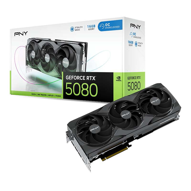 PNY GeForce RTX 5080 16GB GDDR7 OC PNY GeForce RTX 5080 16GB GDDR7 OC